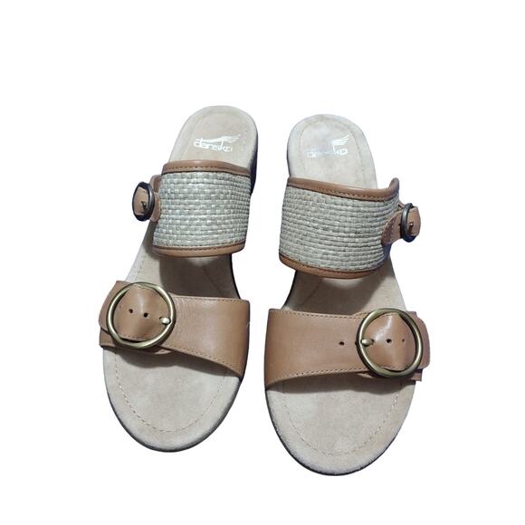 Dansko Tan and Cream Sandals - Picture 1 of 4